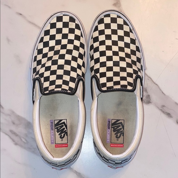 Vans Men’s Checkerboard Slip-On Shoes - Picture 2 of 4